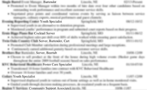 Too many places on resume